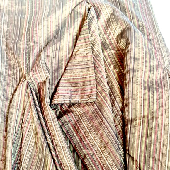 Shimmery Stripes Flared Layered Pouf Long Skirt - Picture 4 of 5